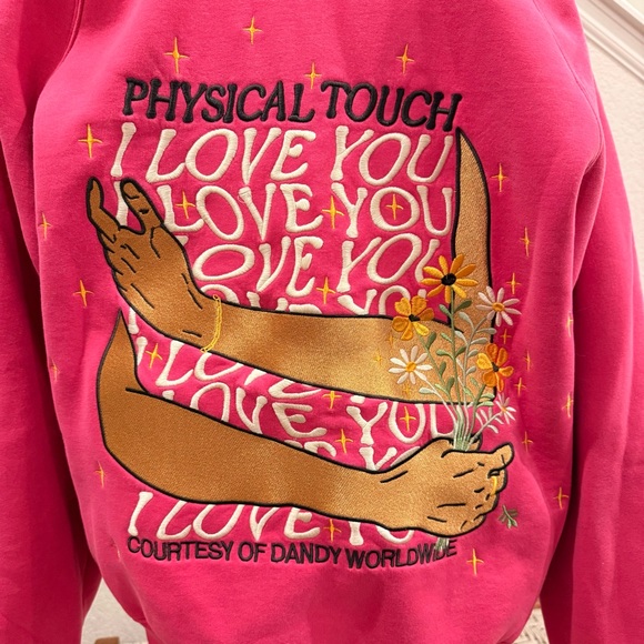 Dandy Worldwide "Physical Touch" Oversized Lux Hoodie in Hot Pink - Picture 5 of 10